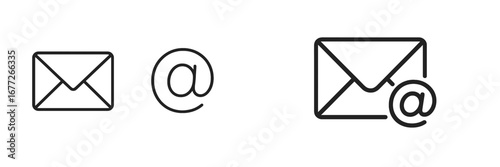 Email and at symbol icons