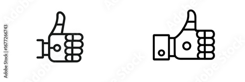 Two thumbs up icons in outline style