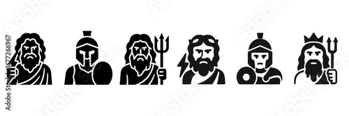 Ancient Greek Gods and Warriors Icons