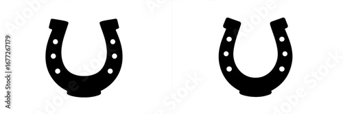 Horseshoe outline on black background