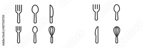 Set of kitchen utensils icons