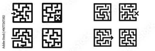 Maze puzzle with entry and exit points
