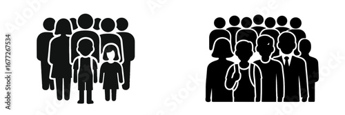Group of diverse people silhouettes
