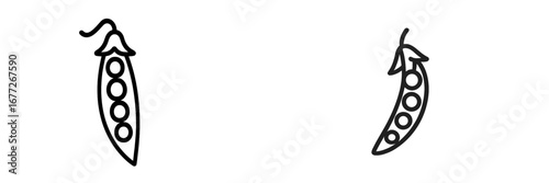 Pea pod outline icon