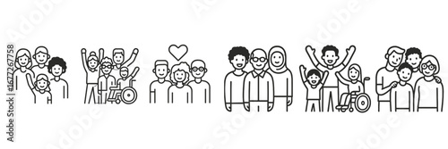 Diverse group of people with and without disabilities celebrating