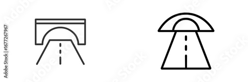 Road tunnel and overpass icons