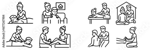 Massage therapy icons