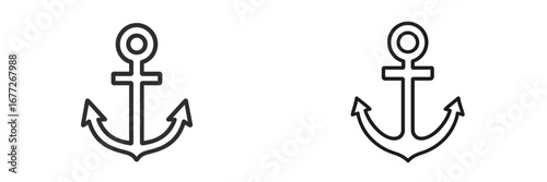 Two anchors with curved arrows