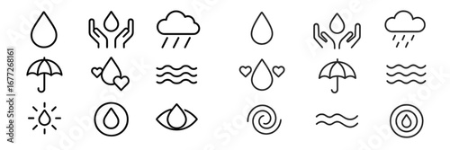 Water drop and weather icons
