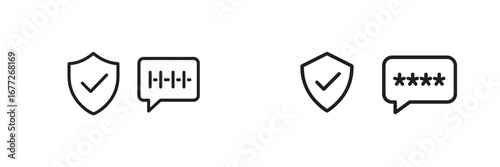 Security and privacy icons for digital communication