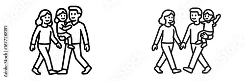 Family walking together holding hands