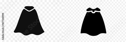 Two black cape icons on a white background