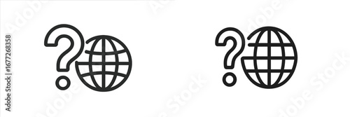 Question Mark and Globe Icon