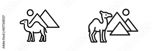 Camel and Pyramids Icon