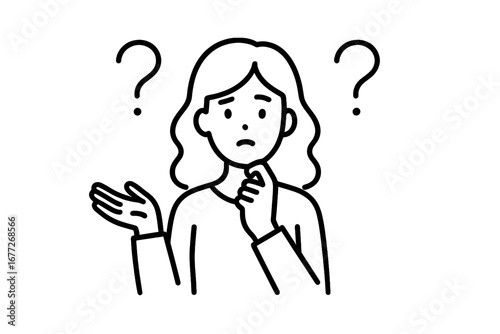 Confused person with question marks