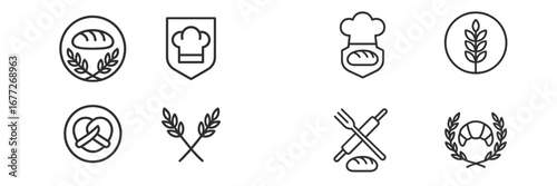 Collection of bakery and baking icons