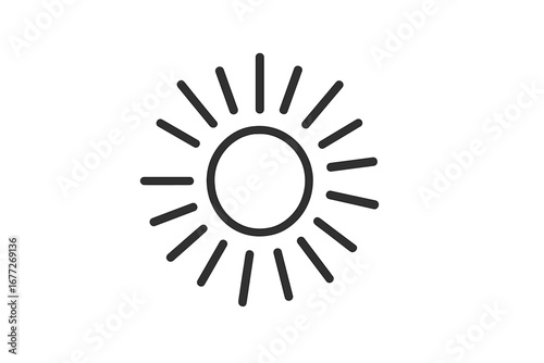 Stylized sun icon with rays on a gradient background