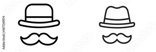Gentleman's Hat and Mustache Icons