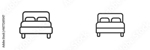 Two beds icon set