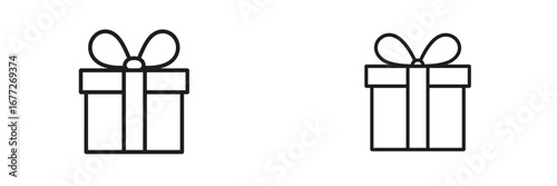 Gift box icons with ribbon and bow