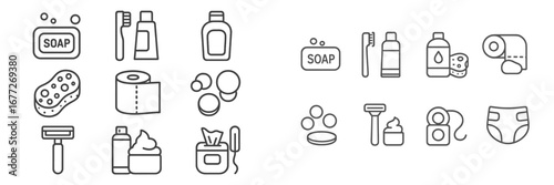 Personal Hygiene and Care Icons Set