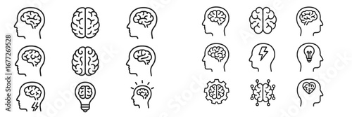 Human Brain and Head Icons