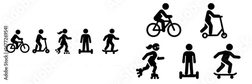 Diverse personal transport icons