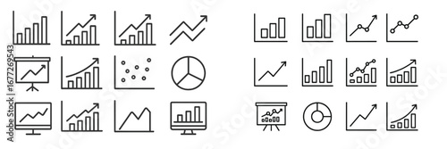 Collection of business growth and financial analytics icons
