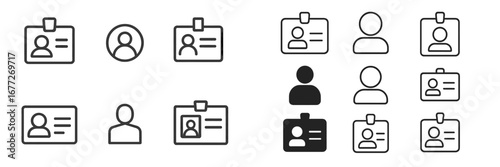 Collection of ID card and user icons