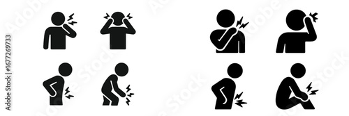 Human body pain icons