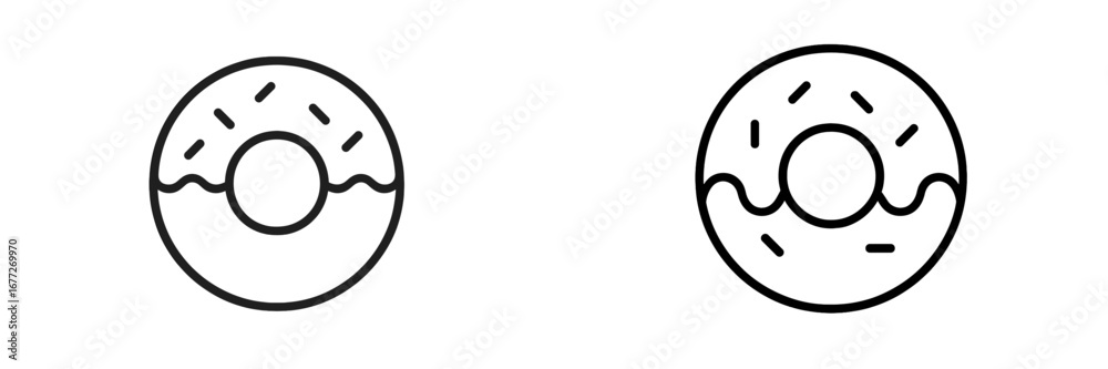 Obraz premium Donut icon with sprinkles and frosting