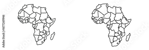 Outline map of Africa with country borders