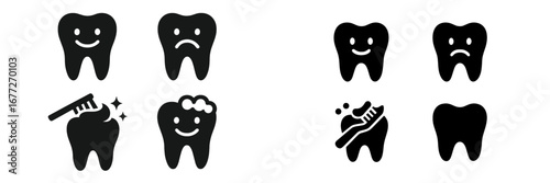 Dental health comparison: clean vs dirty teeth