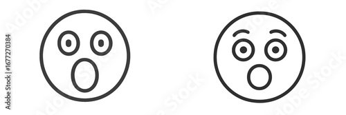 Surprised Emoji Faces Icon Set