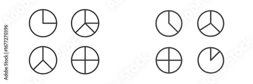 Pie chart segments and fractions