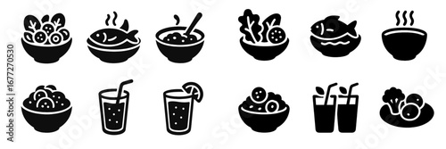 Collection of food and drink icons