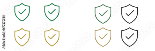 Shield with check mark icons in different colors