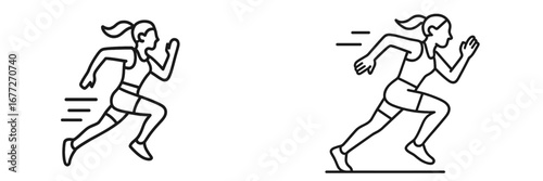 Woman running icon