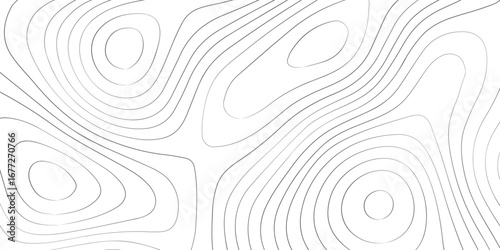 Abstract contemporary mapping art with topographic contour elevation lines white textured background and wavy geography pattern
