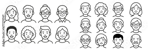 Diverse People Avatars Collection