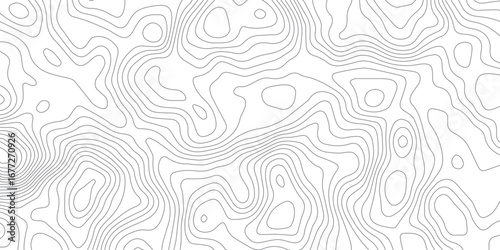 White textured abstract background with topographic contour line mapping elevation design and modern geographic wavy artwork

