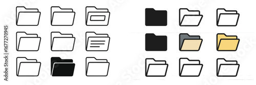 Collection of folder icons with different styles