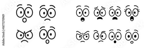 Cartoon Eyes Expressing Various Emotions
