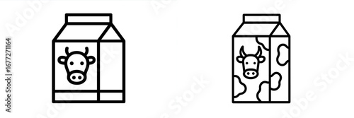 Milk carton with cow pattern icon