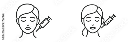 Woman receiving cosmetic injection icon