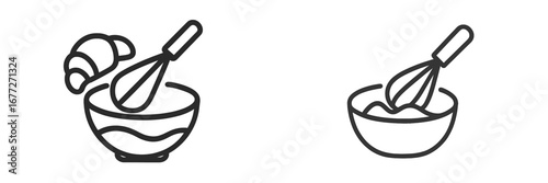 Mixing Bowl and Whisk Icons