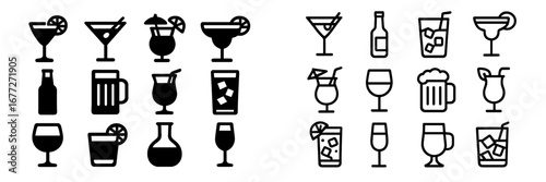 Collection of stylized alcoholic and non-alcoholic drinks