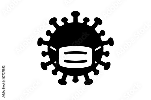 Stylized virus with protective mask