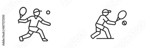 Tennis player hitting ball icon