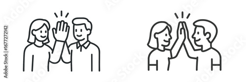 Two people giving each other a high five